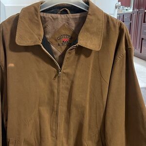 Cutter & Buck Men's Suede Caramel Brown Zip Jacket